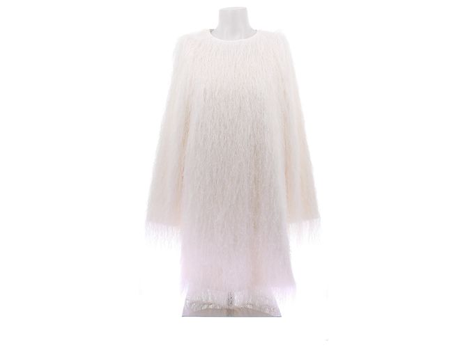 Autre Marque Vestido blanco efecto piel