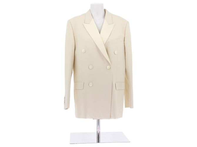 Blazer de algodão ecru Céline Bege