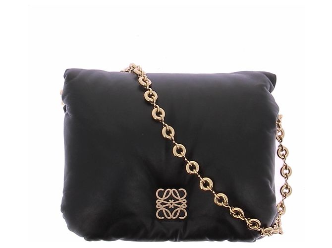 Loewe Sac Goya Puffer en cuir noir