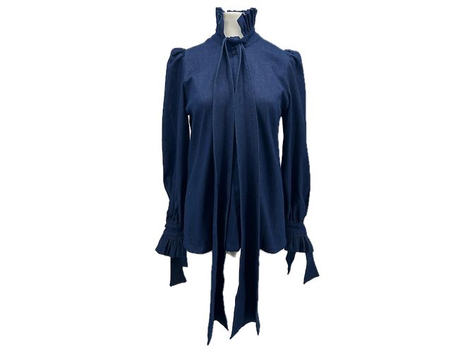 Autre Marque Camicetta in denim blu cotone XS