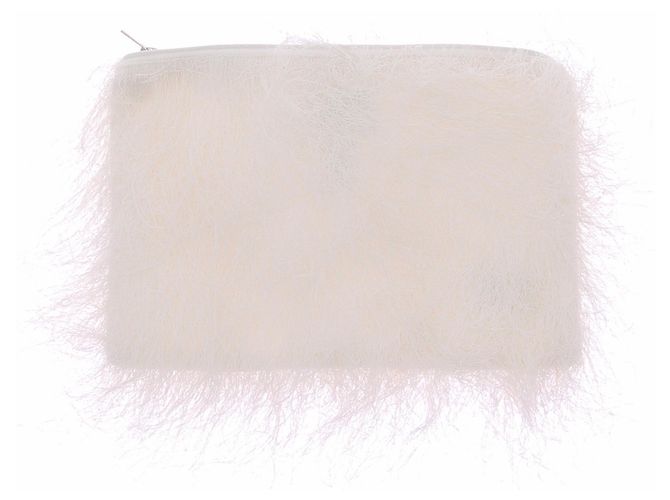 Autre Marque Clutch blanca efecto pelo Blanco