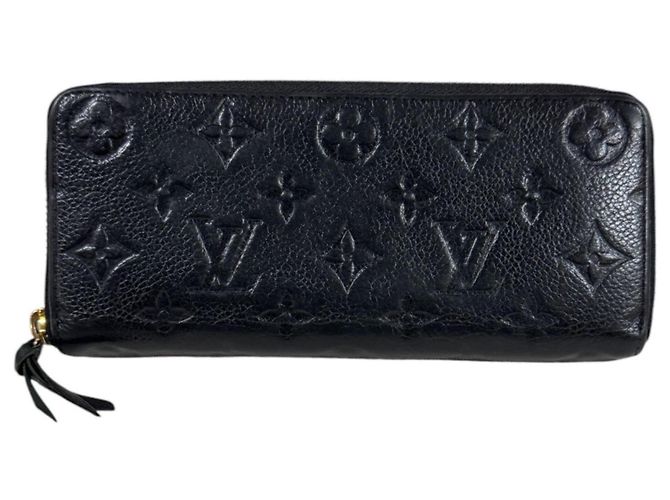 Cartera larga Louis Vuitton Portefeuille Clemence Monogram Empreinte Negro Multicolor
