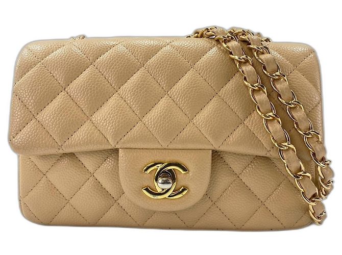Borsa a Spalla Chanel Mini Matelassé, Beige