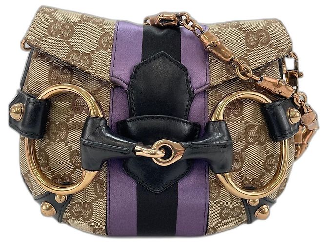 Borsa a tracolla 2-Way Gucci Horsebit in beige