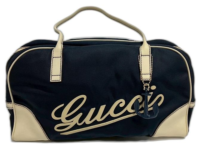 Borsa in nylon blu navy Gucci