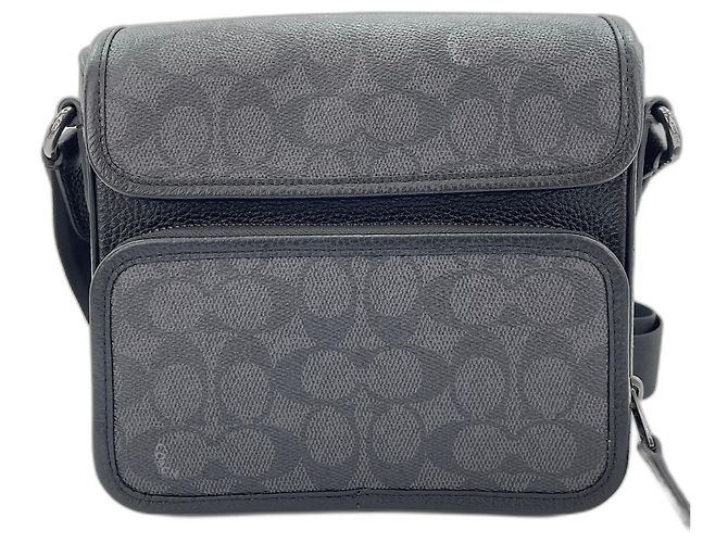 Bolsa transversal com aba Coach Sullivan Preto