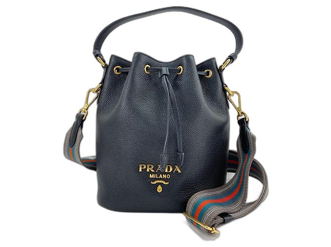 Borsa a 2 modi in pelle nera Prada Nero
