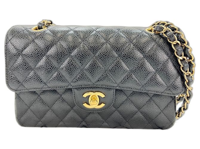 Bolsa de Ombro Chanel Matelassé Double Flap Preto