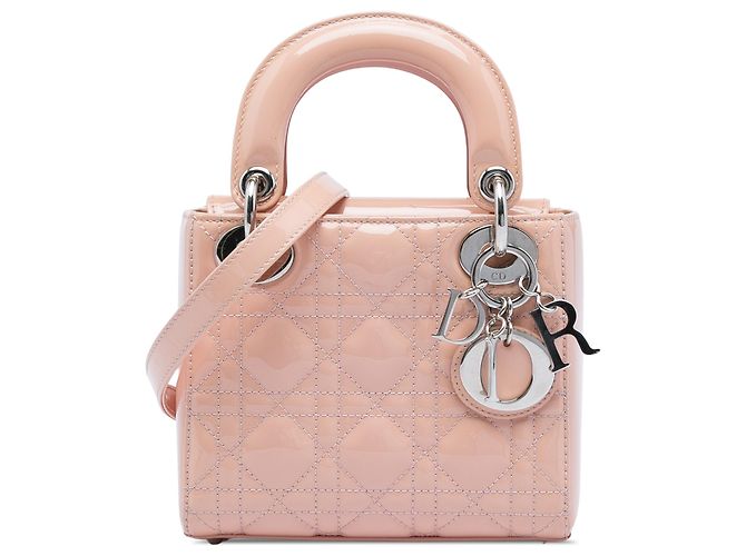 Lady Dior Mini aus Lackleder Cannage Rosa Pink