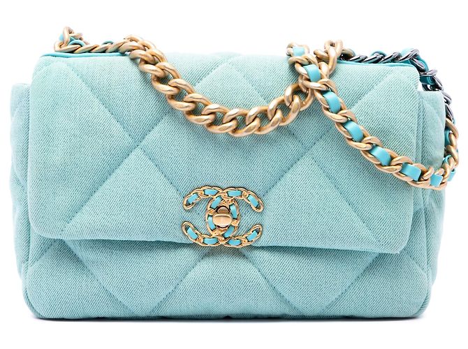 Chanel Blue Medium Denim 19 Flap Blau Hellblau
