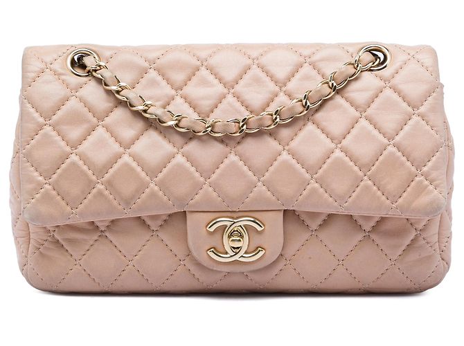 Chanel Brown Medium Classic Lambskin Double Flap Marron Chair