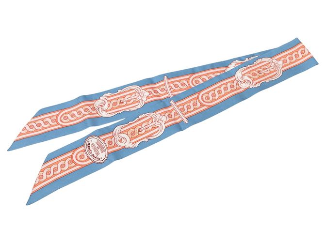 Lenço de seda Hermès Blue Bride de Cour Twilly Azul