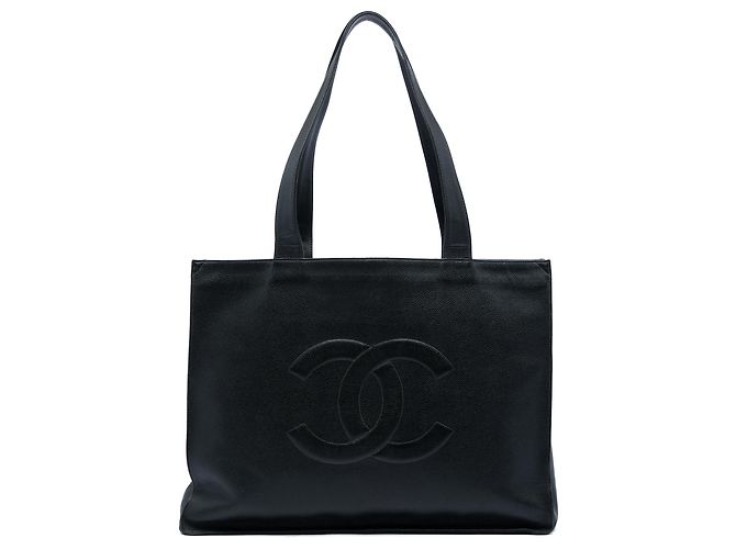 Chanel Black CC Caviar Tote Schwarz