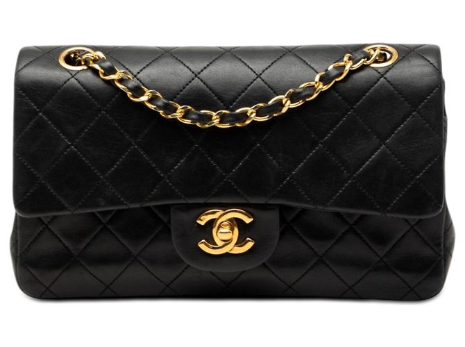 Chanel Black Small Classic Lambskin Double Flap Noir