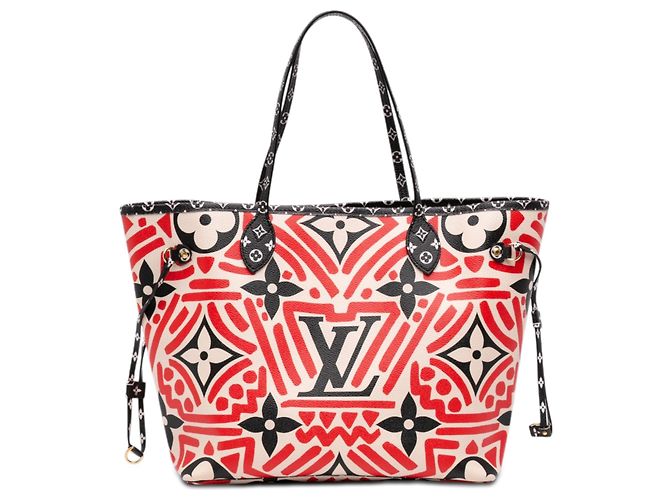 Louis Vuitton Red Monogram Giant Crafty Neverfull MM Rouge