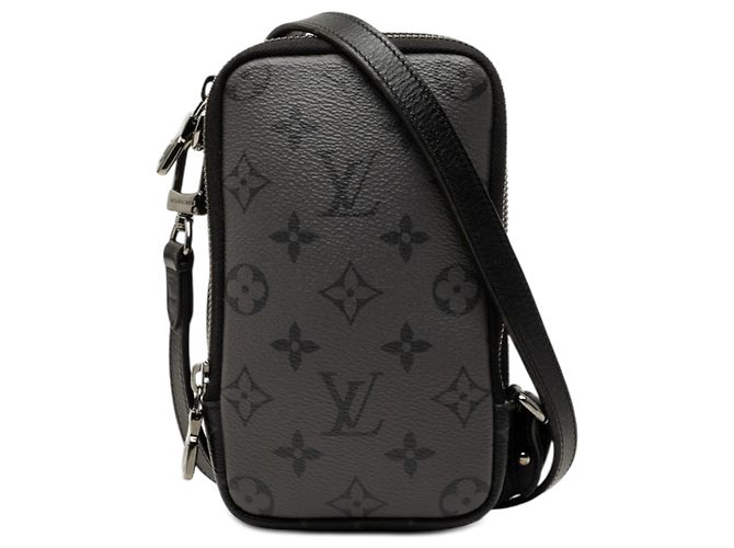 Pochette Doppia per Telefono Monogram Eclipse Reverse Nero Louis Vuitton