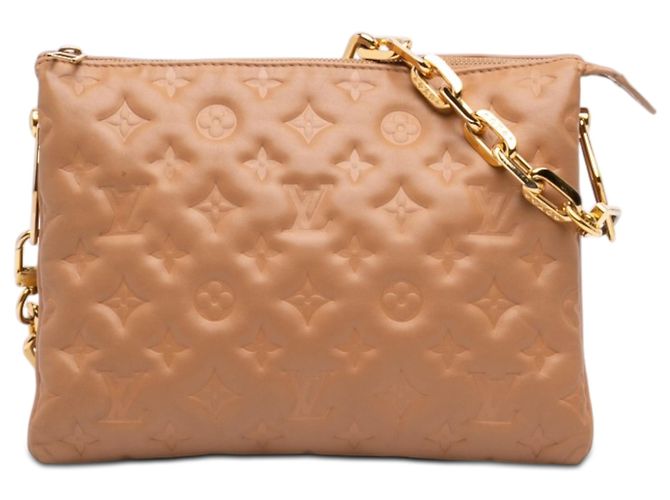 Louis Vuitton Brown Monogram Embossed Puffy Lambskin Coussin PM