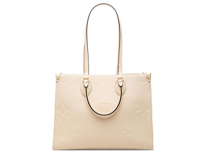 Louis Vuitton Marron Monogram Empreinte OnTheGo MM Beige