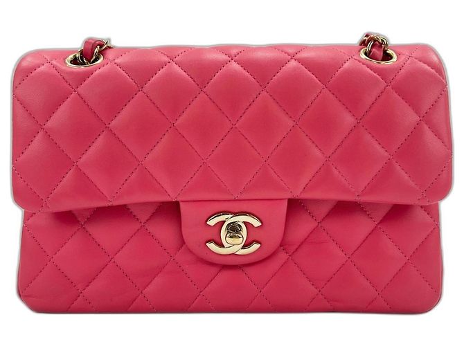 Borsa a Spalla Chanel Matelassé Double Flap Rosa