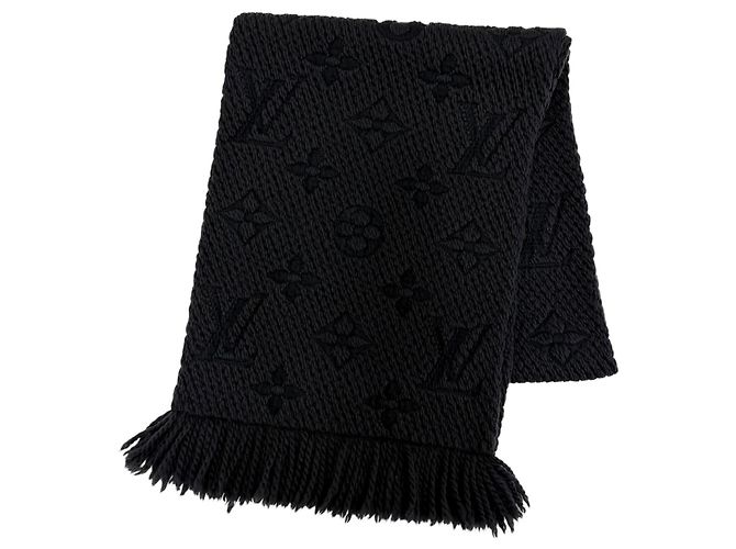 Stola Louis Vuitton in lana e seta nera Nero