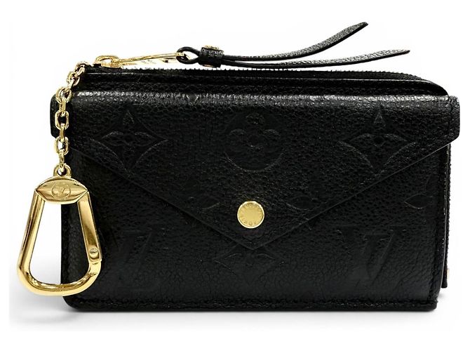 Porta-cartões de couro Louis Vuitton Preto