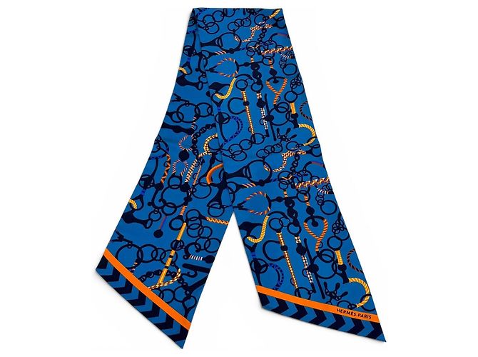 Hermès Sciarpa in seta Twilly Hermes Blu 