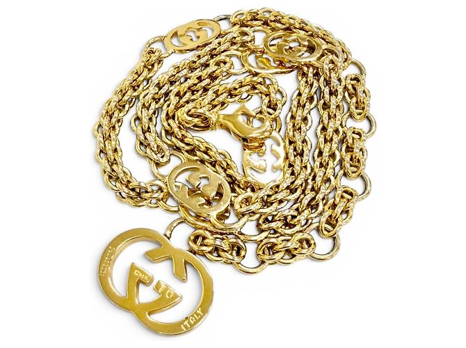 Gucci Vintage Interlocking G Gürtel mit Kette Golden