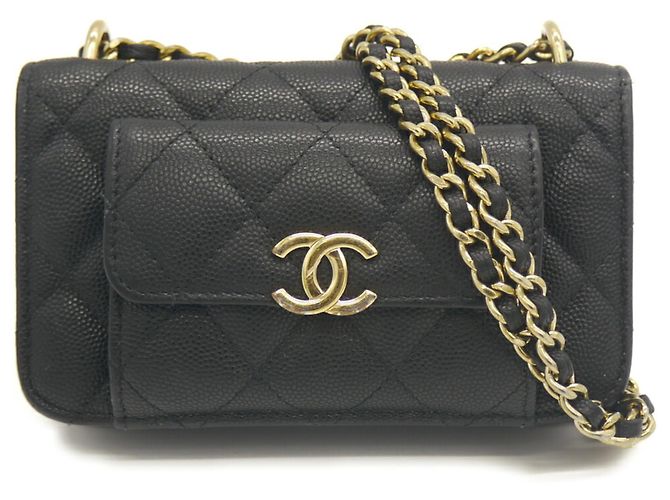 Timeless Bolso de hombro Chanel Matelassé Chain Clutch Negro