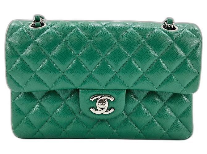 Borsa a Spalla Chanel Matelassé Double Flap, Verde