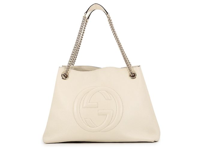 Gucci Interlocking G Soho Chain Leder Tote Bag Roh