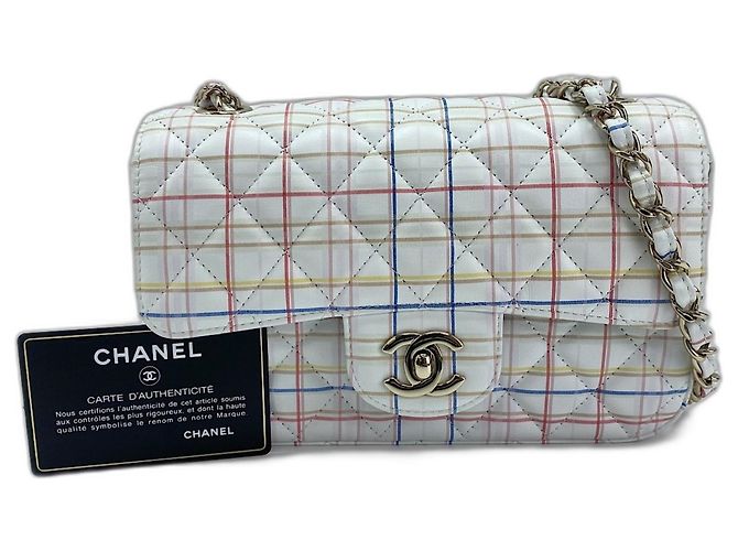 Timeless Borsa a tracolla Chanel Mini Flap 20 bianca Bianco