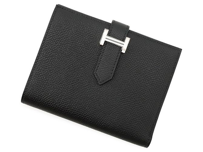 Hermès Hermes Bearn Compact Bi-fold Wallet Black