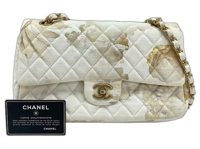 Borsa a Spalla Chanel Matelassé 25 Double Flap Bianco