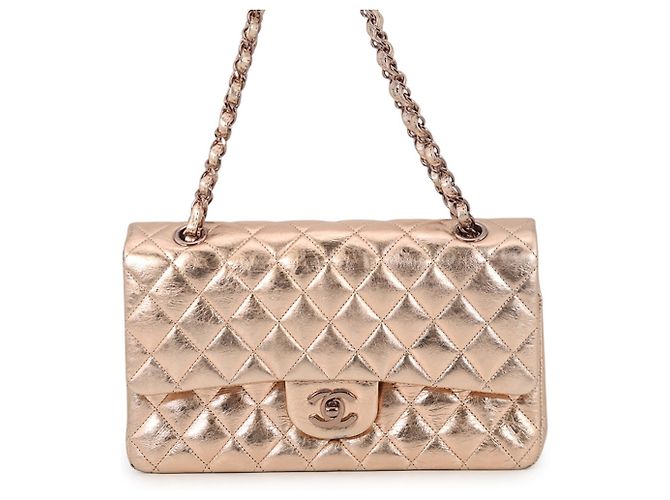 Bolsa de Ombro com Corrente Chanel Matelassé 25 Rosa Dourado
