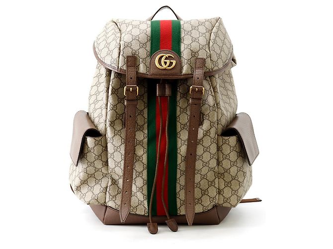 Gucci Ophidia GG Supreme Rucksack Medium Braun Rot Grün