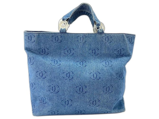 Chanel Denim Blue Tote Bag Blau