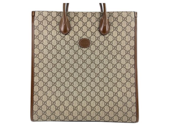 Borsa Tote 2-Way Gucci Interlocking G marrone