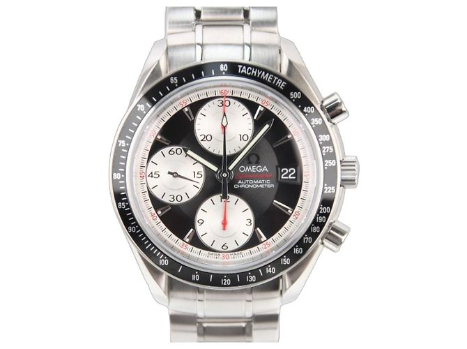 OMEGA Speedmaster Date Chronograph 40mm Black Dial 3210.51 White Silver hardware