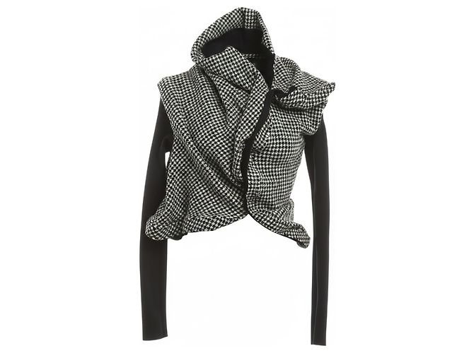 Autre Marque Women's houndstooth pattern jacket Black Sand
