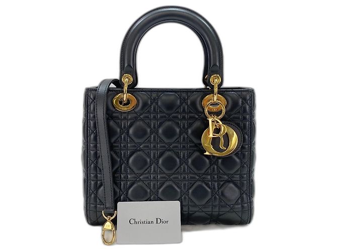 Borsa in pelle nera Christian Dior Nero