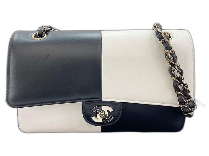 Borsa a Spalla Chanel Bicolor Double Flap Nero