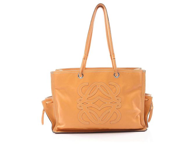 Loewe Anagram Leder Tote Bag Braun