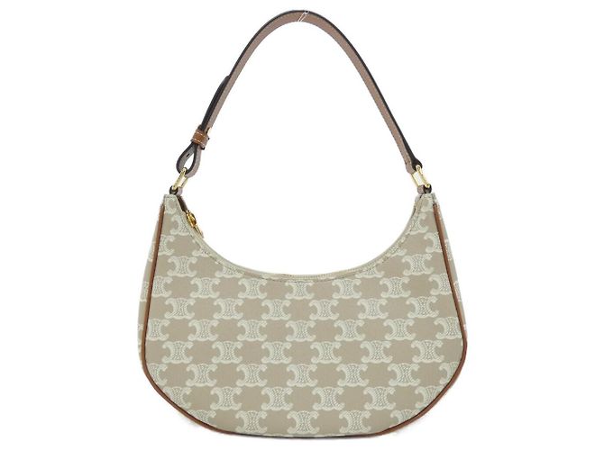 Céline Borsa a tracolla Celine Ava Trionphe Canvas Calf Marrone Beige