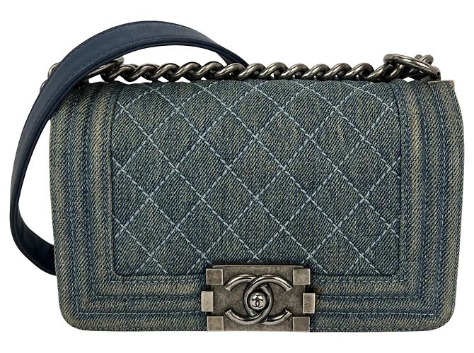 Le Boy Chanel Boy Flap Small Quilted Denim Azul