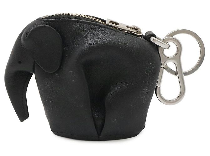 Loewe Elephant Leder Münzbeutel Schwarz