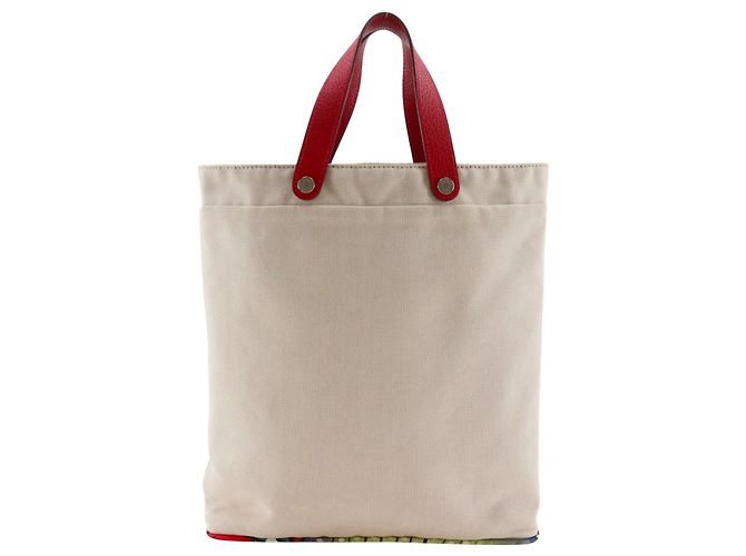 Hermès Hermes Petit h Toiles H Canvas Seidentote Braun Beige