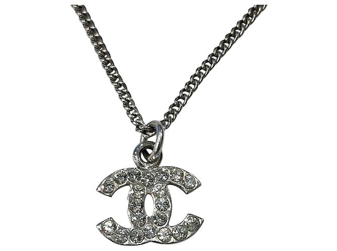 Collana Chanel Coco Mark Argento Metallico