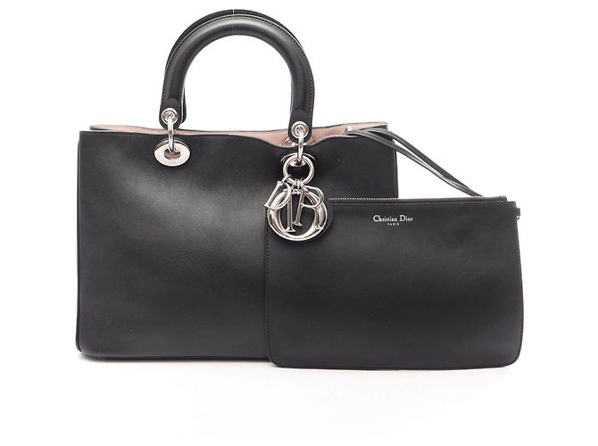 Christian Dior Borsa a mano in pelle Dior Diorissimo Nero