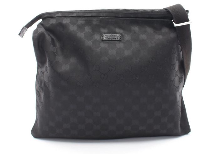 Borsa a tracolla Gucci GG Canvas e pelle Nero