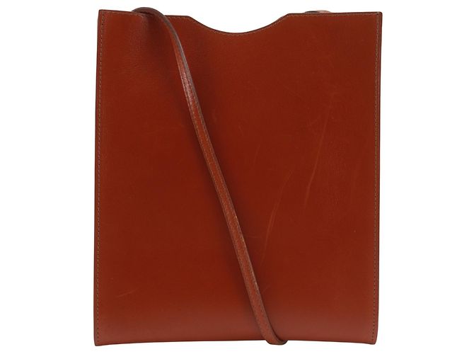 Hermès Bolsa de Ombro Hermes Omenitou Box Calf Marrom